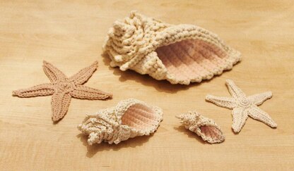 Crochet Conch Shell and Starfish