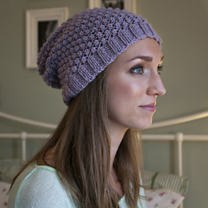 Blackberry Beanie - Beanie Knitting Pattern For Women in Debbie Bliss Cashmerino Aran