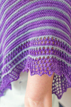 Mauka Garter Stitch-Striped Shawl in SweetGeorgia Tough Love Sock - Downloadable PDF