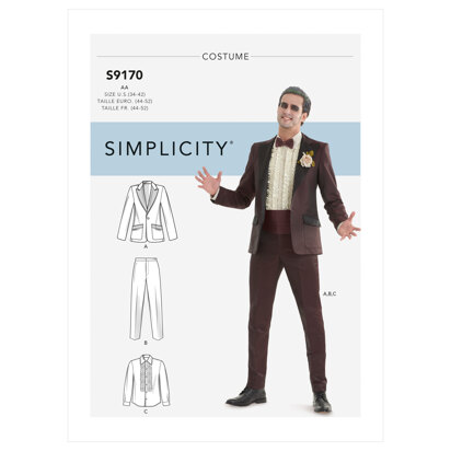 Simplicity Men's Tuxedo Costumes S9170 - Sewing Pattern