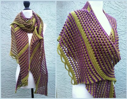 Forest Walk shawl in cotton linen yarn