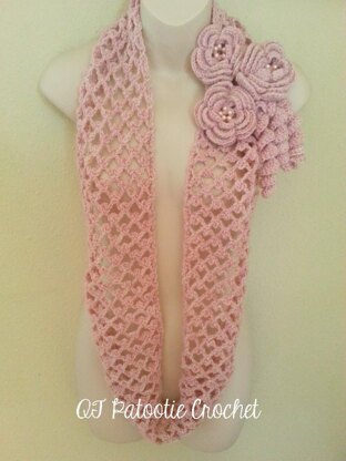 Blushing Flowers Infinity Scarf