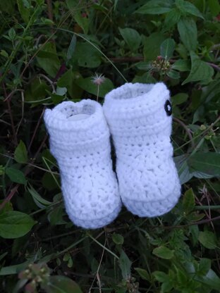 Baby booties worked flat