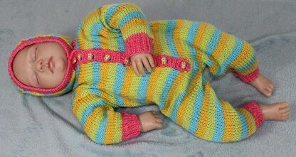 Newborn Baby Stripe Hoodie Onesie