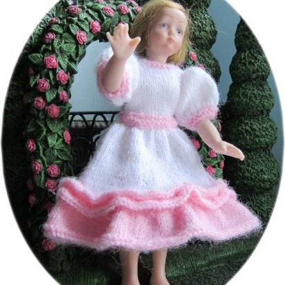 1:12th scale girls ruffled dress