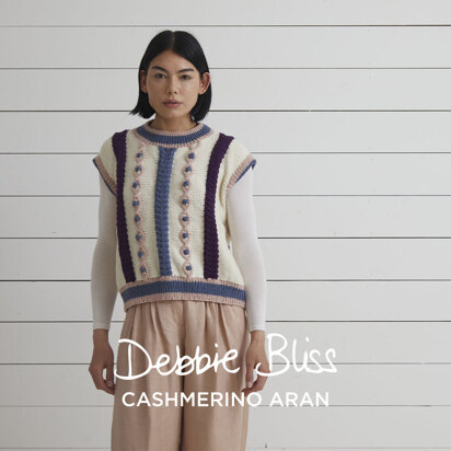 Karina Cable Tank Top - Knitting Pattern for Women in Debbie Bliss Cashmerino Aran