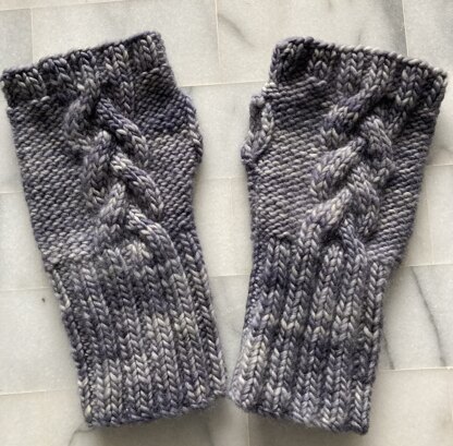 Nysa Cable Mitts by Linda Whaley