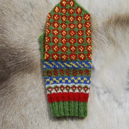 Arjeplog Rosettes: Swedish Sámi Knitted Mittens