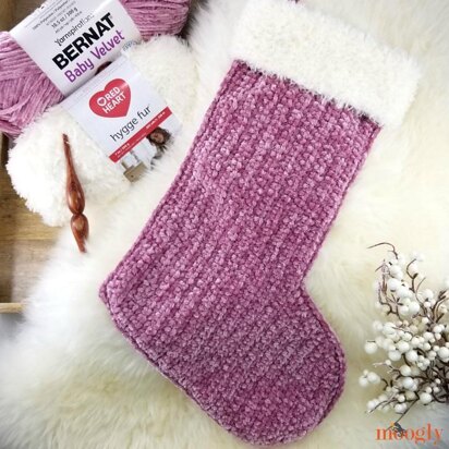 Velvet and Fur Christmas Stocking