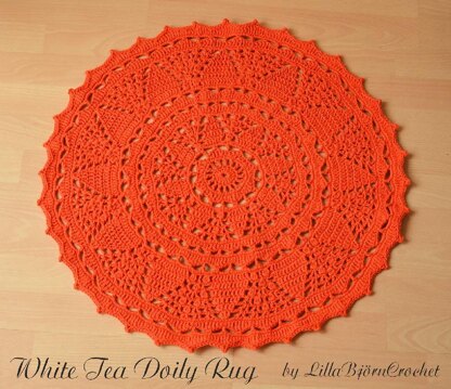 White Tea Doily Rug