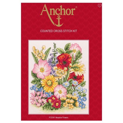 Anchor Meadow Flowers Cross Stitch Kit - 20cm x 25cm