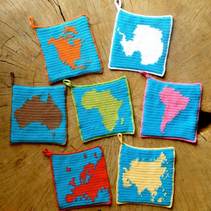 7 Continent Potholders