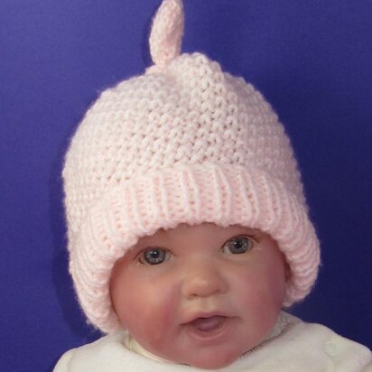 Baby Moss Stitch Topknot Beanie Hat