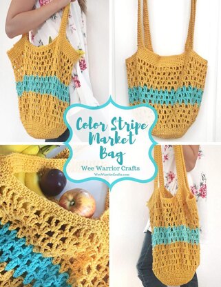 Color Stripe Market Bag