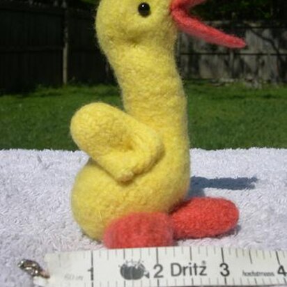 Knitted/Felted Yellow Duck