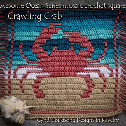 Awesome Ocean Mosaic Square: Crawling Crab