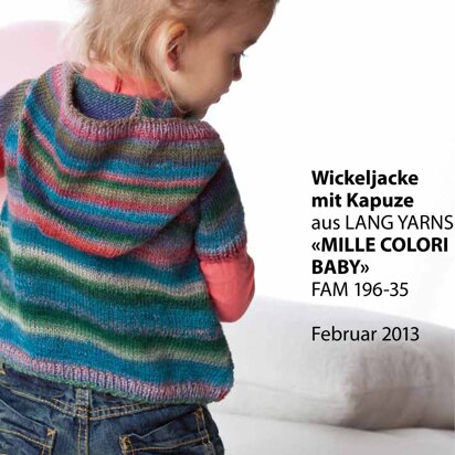 Wrap Jacket with Hood in Lang Yarns Mille Colori Baby