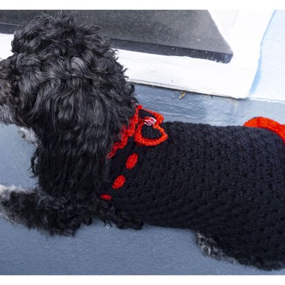 Häkelanleitung für das Hundekleid schwarz/rot Schleife...Häkelanleitung für das Hundekleid schwarz/rot Schleife...