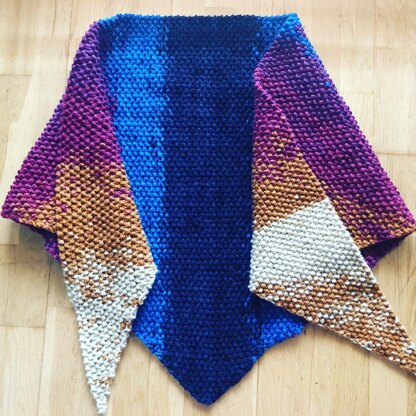 Blue cake shawl