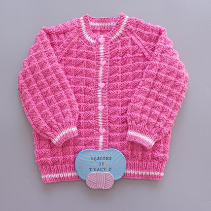 Finley Unisex Baby Cardigan knitting pattern 20 & 22" chest size