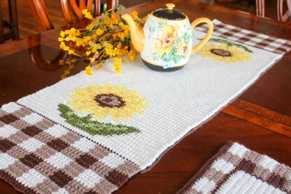 Gingham Sunflower Table Runner