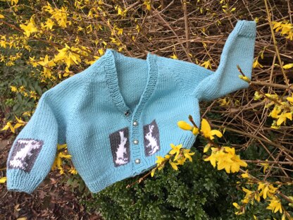 Baby Cardigan with Bunny Motifs