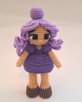 Purple Rainbow Crochet Doll Pattern 3 Levels in 1