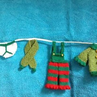 Christmas Elf Washing Line Garland