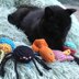 Knitted cat toys