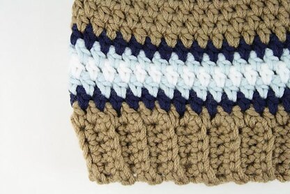 Crocheted Beanie with Ribbed Edge