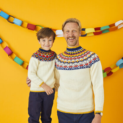 " What a Yoker " - Free Sweater Knitting Pattern For Boys and Men in Paintbox Yarns Wool Mix Aran by Paintbox Yarns