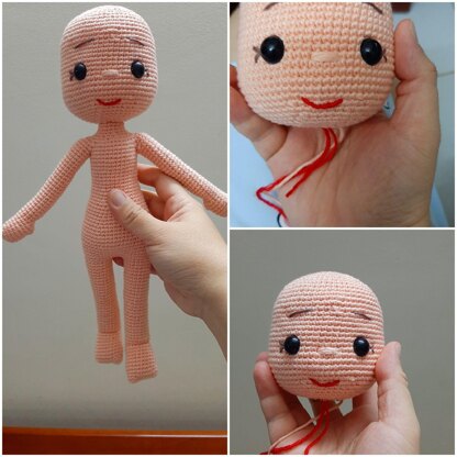 Crochet doll pattern, Amigurumi doll, Doll HaNa