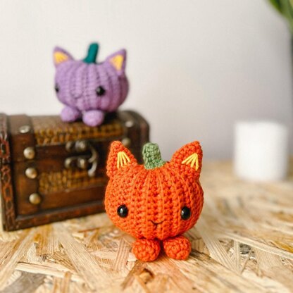 Pumpkin cat crochet pattern, PDF, amigurumi halloween pattern