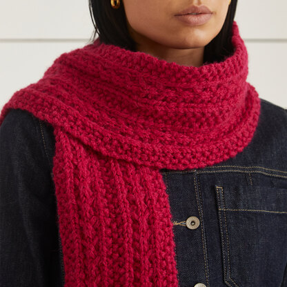 Super Chunky Scarf - Free Knitting Pattern for Women in Debbie Bliss Paloma