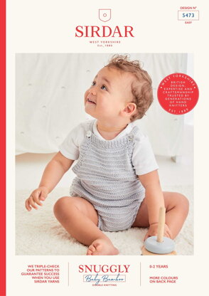 Ribbed Baby Romper in Sirdar Snuggly Baby Bamboo DK - 5473 - Downloadable PDF