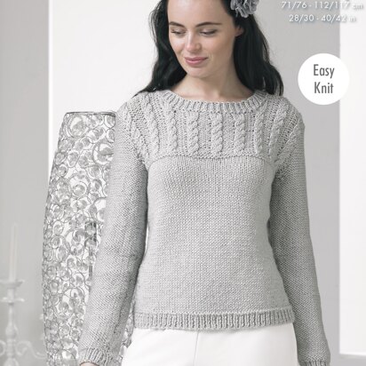 Sweater & Cardigan in King Cole Glitz Chunky - 4405 - Downloadable PDF
