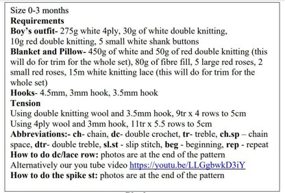 Crochet Pattern boys set with blanket #50