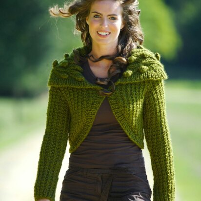 Knitted Cabled Collar Bolero in Twilleys Freedom Wool - 9057