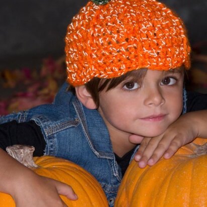 Lil' Pumpkin Hat in Red Heart Reflective - LW4437