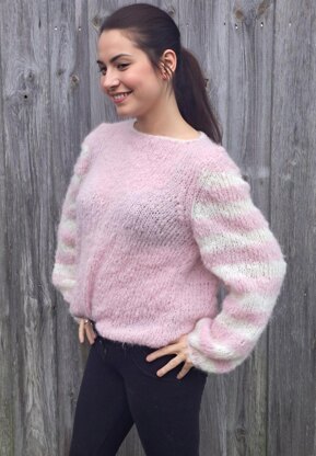 Chunky knit sweater rose cream