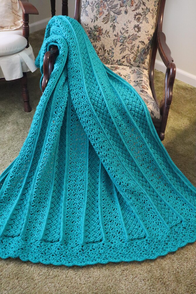 Spring Cables & Lace Throw Crochet pattern by Bonnie Barker