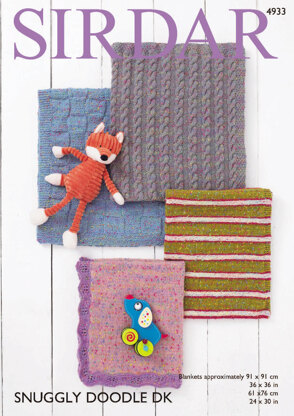 Blankets in Sirdar Snuggly Doodle DK - 4933 - Downloadable PDF