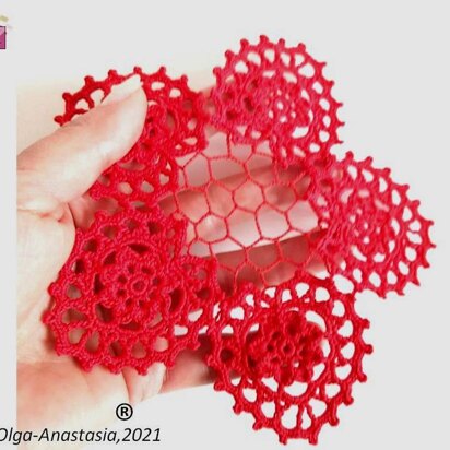 Red table doily