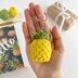 Pineapple crochet keychain pattern Amigurumi toy Bag charm Car mirror hanging decor