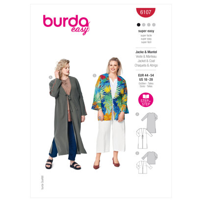 Burda Style Women's Blouson Jacket B6107 - Paper Pattern, Size 18-28