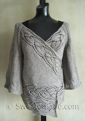 #112 Dramatic Lace Top-Down Wrap Cardigan