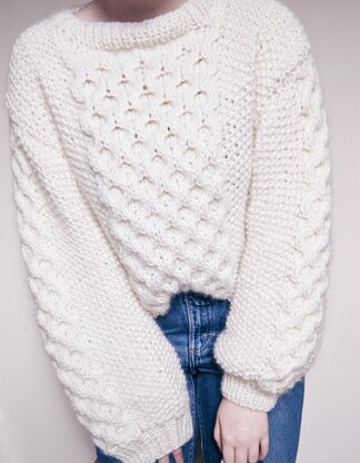 A super cosy honeycomb cable jumper!