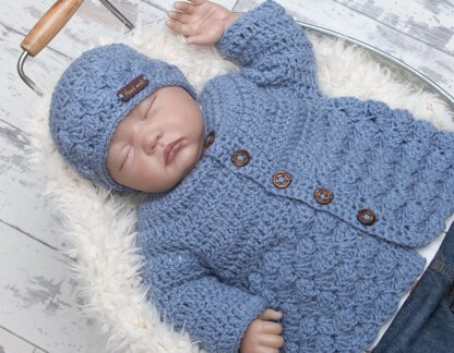 Round neck newborn cardigan 002