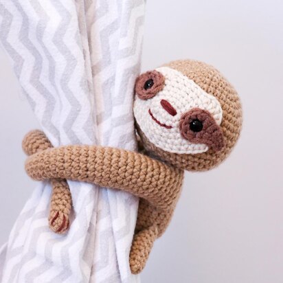 Sleepy sloth curtain tie back