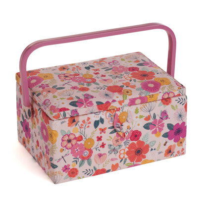 Hobbygift Floral Garden Pink Medium Sewing Box